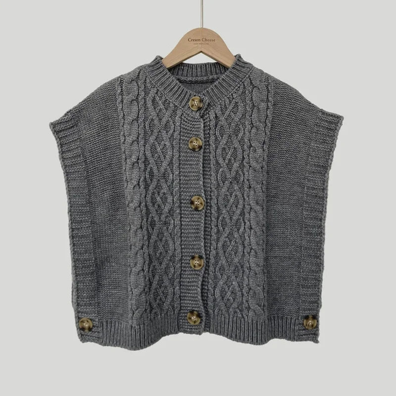 Cable Knit Sweater Vest Cardigan for Women Cozy Button Up Sleeveless Crop Knit Top for Women Teen-girl Fall Winter Casual Outfit