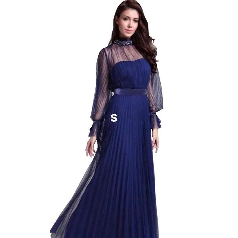 Modern Elegant Long Sleeve Evening Dress For Women High Class Banquet Annual Meeting Stylish Modern Design Versatile For Wear