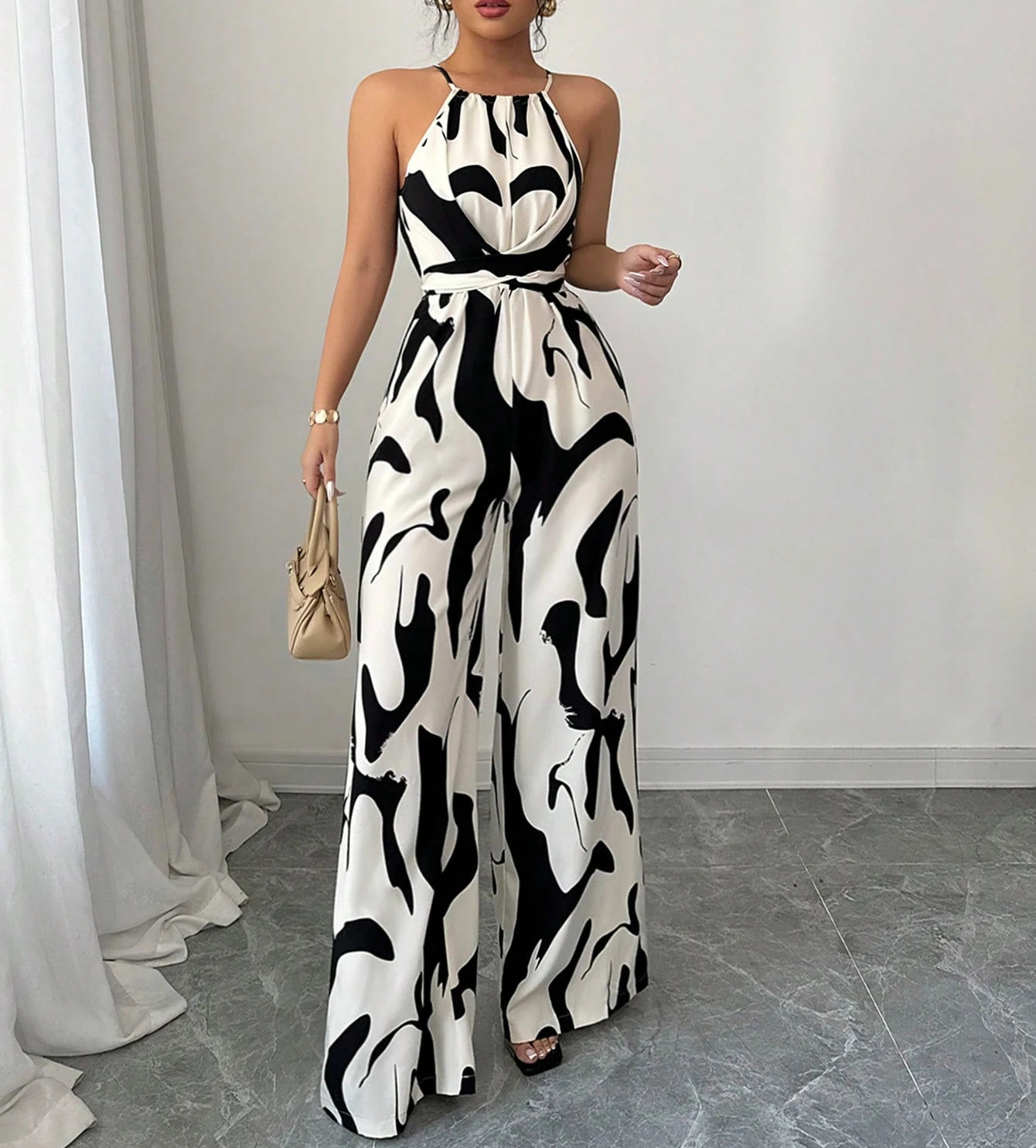 Jumpsuit Traf Colorblock High Waist Multicolor Strapless Knot Jumpsuit Jumpsuit Trafza Best Sellers Printed Jumpsuit