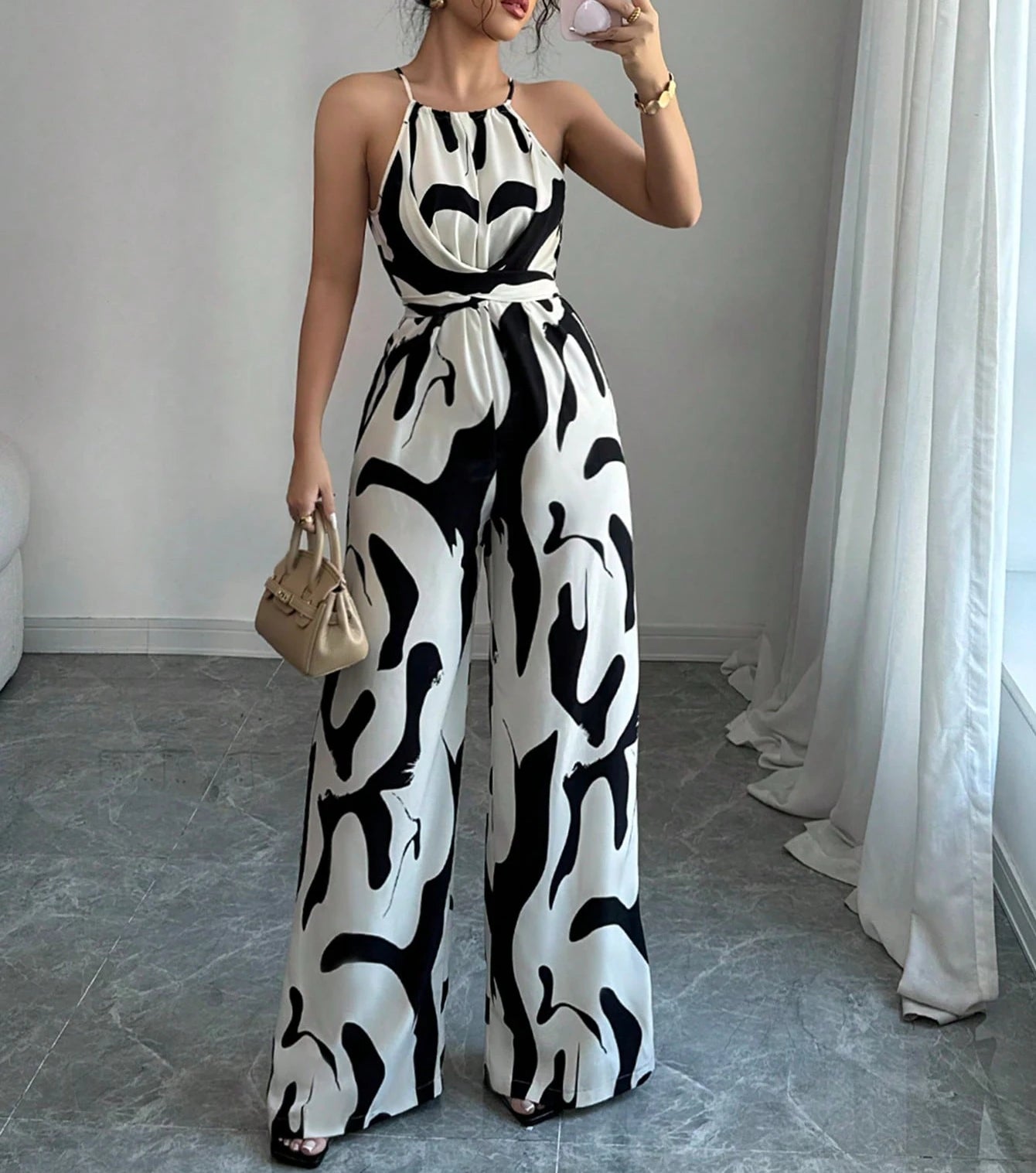 Jumpsuit Traf Colorblock High Waist Multicolor Strapless Knot Jumpsuit Jumpsuit Trafza Best Sellers Printed Jumpsuit