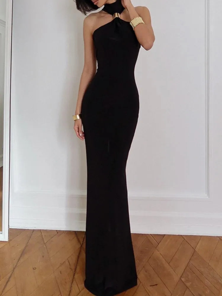 Fashion Sexy Package Hip Dress For Women Elegant Solid Sleeveless Slim Vestidos Dresses Robe Femme Holiday Party Formal Evening