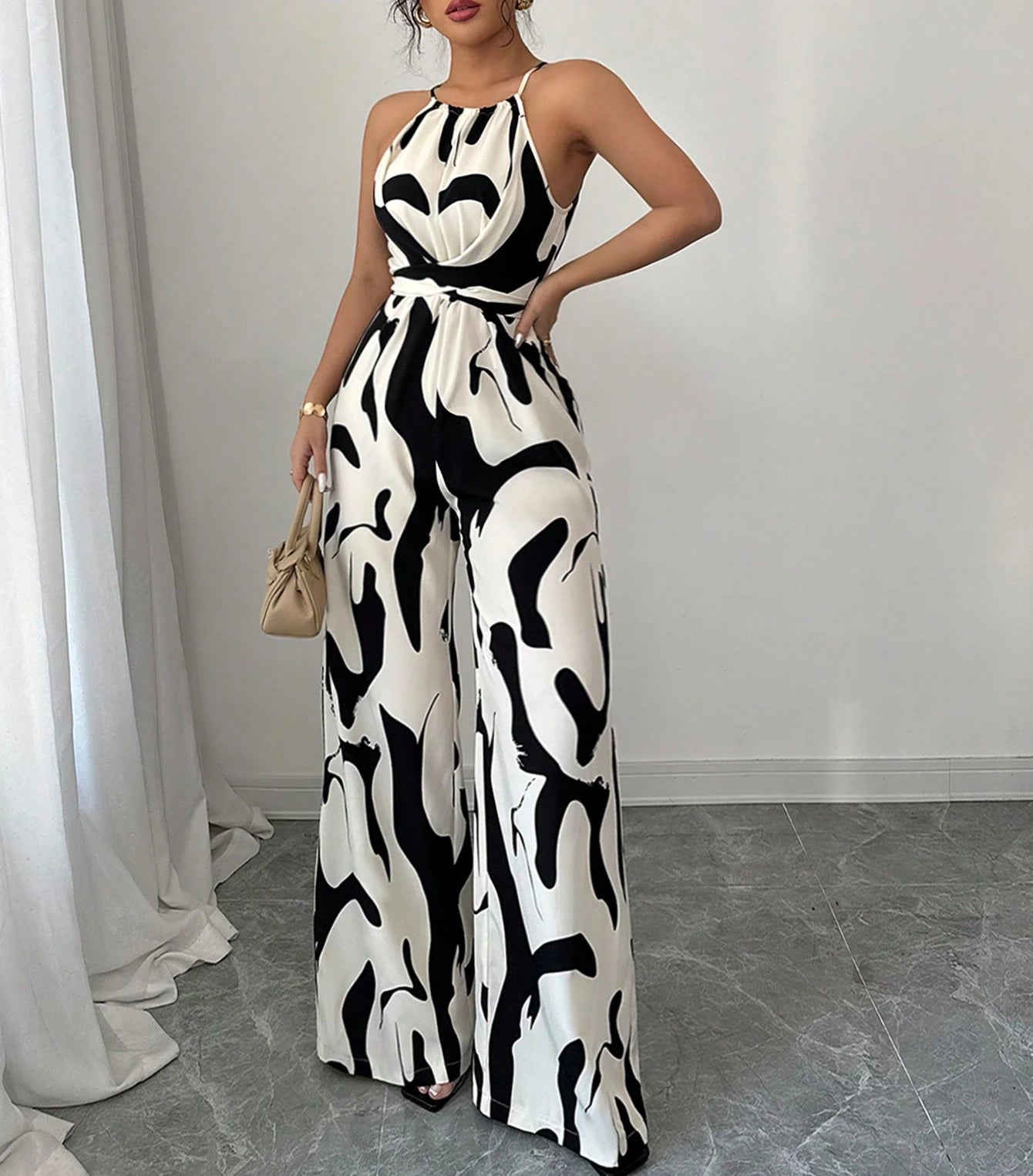 Jumpsuit Traf Colorblock High Waist Multicolor Strapless Knot Jumpsuit Jumpsuit Trafza Best Sellers Printed Jumpsuit