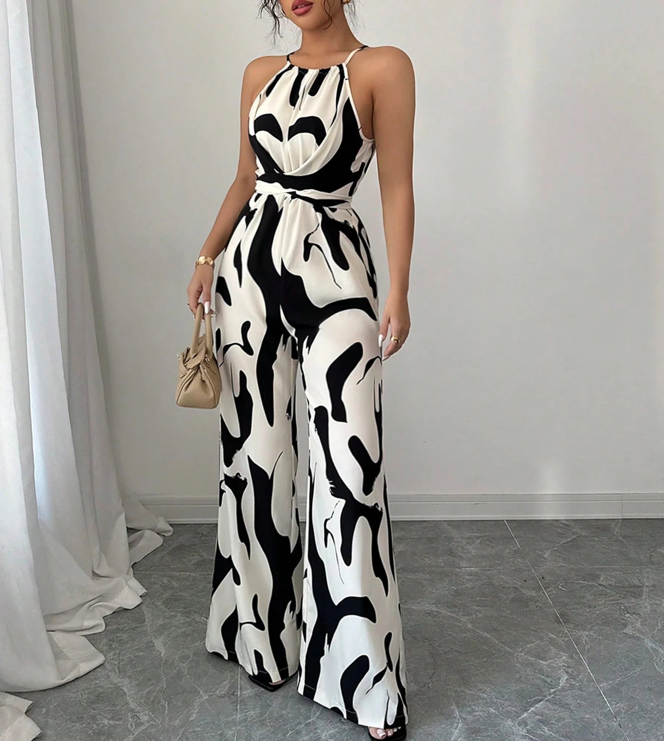 Jumpsuit Traf Colorblock High Waist Multicolor Strapless Knot Jumpsuit Jumpsuit Trafza Best Sellers Printed Jumpsuit