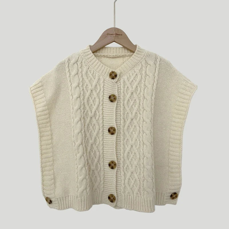 Cable Knit Sweater Vest Cardigan for Women Cozy Button Up Sleeveless Crop Knit Top for Women Teen-girl Fall Winter Casual Outfit