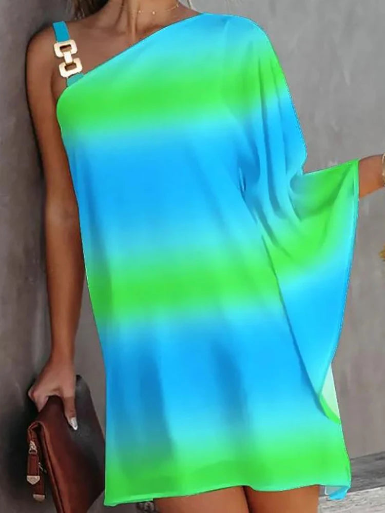 Summer Women's Backless One Shoulder Mini Dresses,Woman Clothing,Sexy Costume Beach Dress,Sundress,Women Short Dress,y2k Clothes